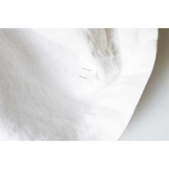 Pure Jill white linen S button down blouse 3/4 sleeve - Picture 4 of 7